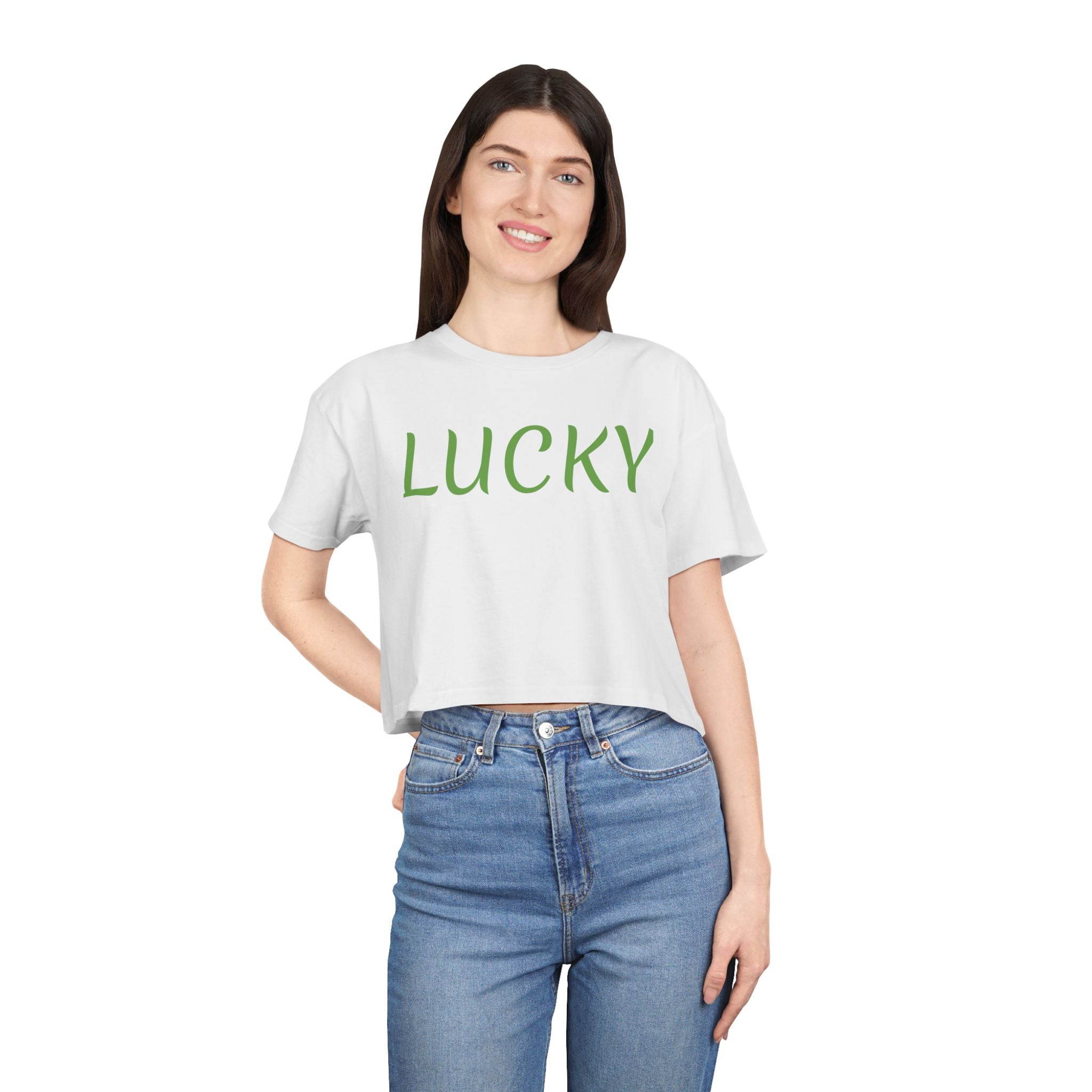 Lucky Crop Tee — Women's Casual St. Patrick's Day Top