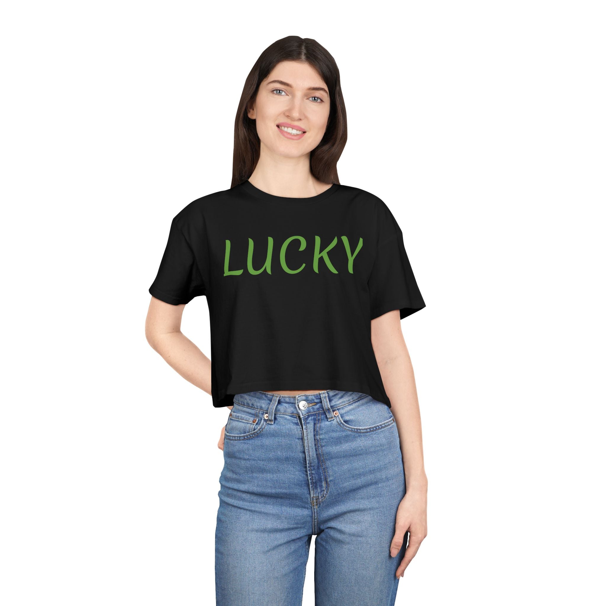 Lucky Crop Tee — Women's Casual St. Patrick's Day Top